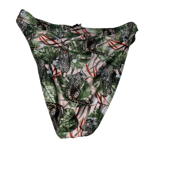 South beach high waist bikini bottom tropical cheetah print 16 - Picture 2 of 3